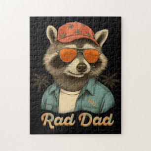 Rad Dad Funny Happy Father's Day Vintage Jigsaw Puzzle