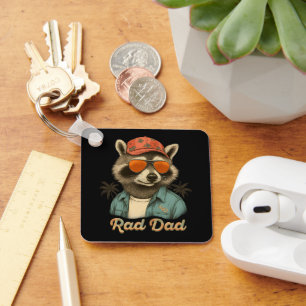 Rad Dad Funny Happy Father's Day Vintage Key Ring