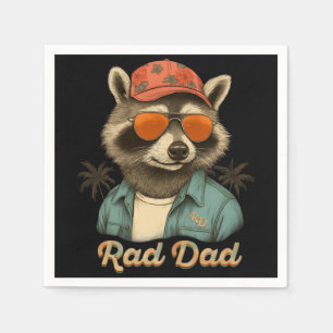 Rad Dad Funny Happy Father's Day Vintage Napkin