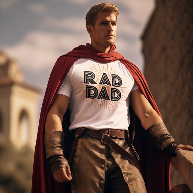 Rad Dad Kid's Gift To Father Black Typography  T-Shirt (Creator Uploaded)