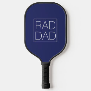 Rad Dad navy blue white minimalist modern Pickleball Paddle