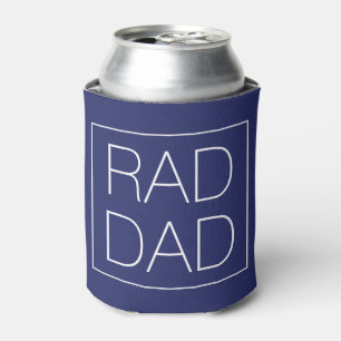 Rad Dad navy blue white minimalist typography cool Can Cooler