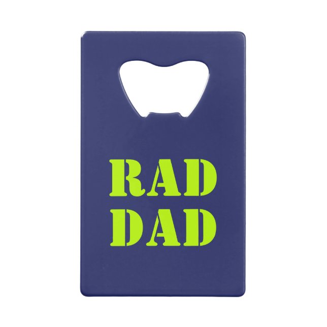 Rad Dad neon green navy blue modern typography (Front)