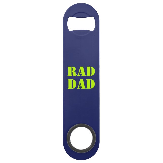 Rad Dad neon green navy blue modern typography (Front)