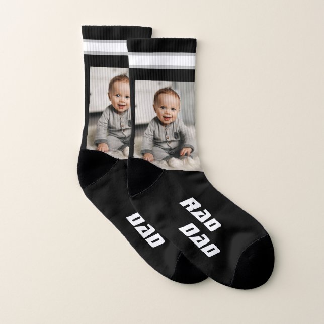 Rad Dad Photo Black Socks (Pair)