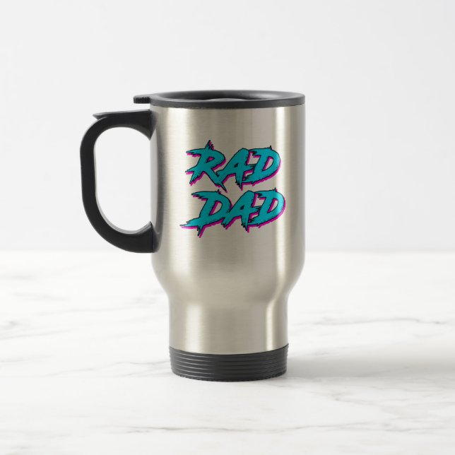 Rad Dad Retro 80's Travel Mug (Left)