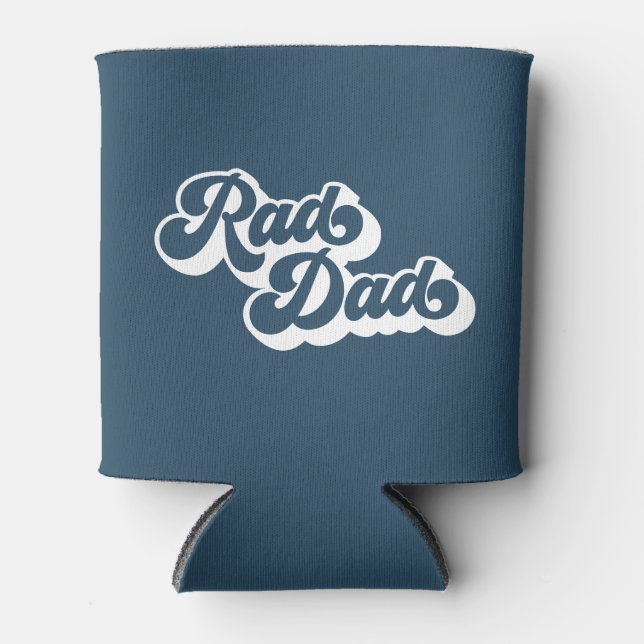 Rad Dad Retro Type | Blue Can Cooler (Front)