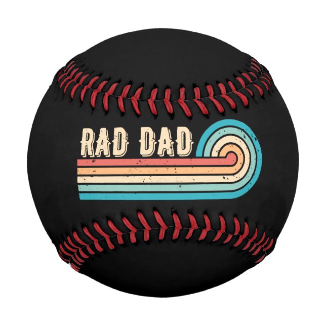 Rad Dad Retro Vintage Sunset Father Baseball (Front)