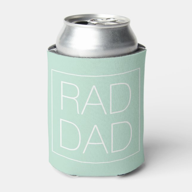 Rad Dad seafoam mint minimalist typography modern Can Cooler (Can Front)