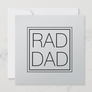 Rad Dad silver black minimalist typography modern Card