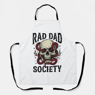 Rad Dad Society Vintage Skull Snake Shirt Design_1 Apron
