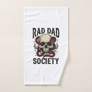 Rad Dad Society Vintage Skull Snake Shirt Design_1 Hand Towel
