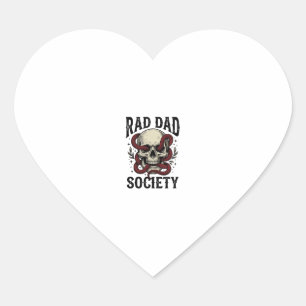 Rad Dad Society Vintage Skull Snake Shirt Design_1 Heart Sticker