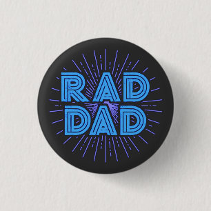 Rad Dad Typography Design   Fathers Day 3 Cm Round Badge