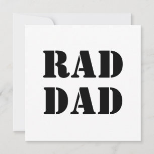 Rad Dad white & black modern typography card