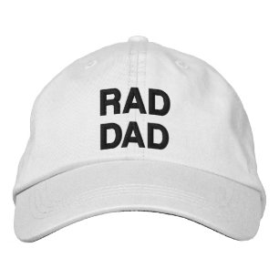 Rad Dad white & black personalised custom modern Embroidered Hat