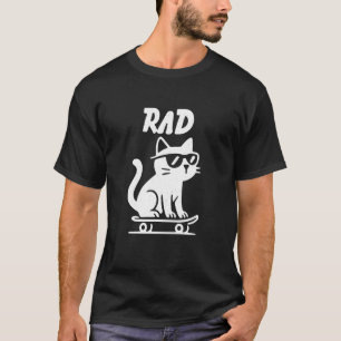 Rad Funny Cat Glasses Skateboard Cat Lover T-Shirt
