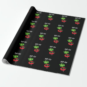 Rad-ish Funny Vegetable Radish Pun Dark BG Wrapping Paper