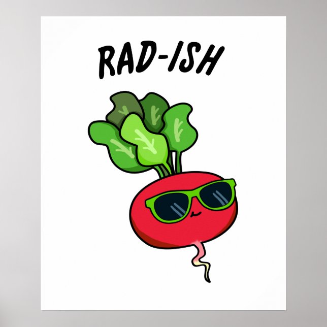 Rad-ish Funny Vegetable Radish Pun  Poster (Front)