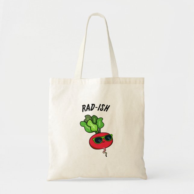 Rad-ish Funny Vegetable Radish Pun  Tote Bag (Front)
