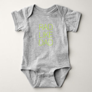 Rad Like Dad neon green minimalist typography cute Baby Bodysuit