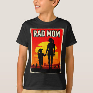 Rad mum mother and daughter soccer mum sunset girl T-Shirt