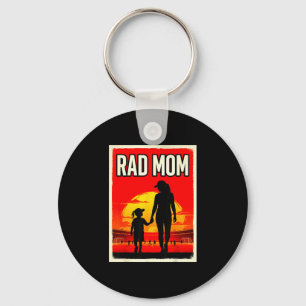Rad mum mother and daughter soccer mum sunset key ring