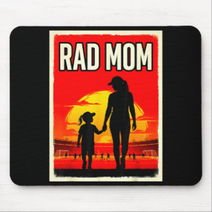 Rad mum mother and daughter soccer mum sunset mouse pad