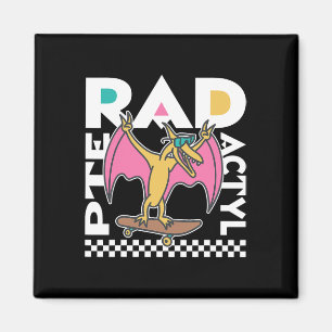 Rad Pterodactyl Skateboarding Magnet