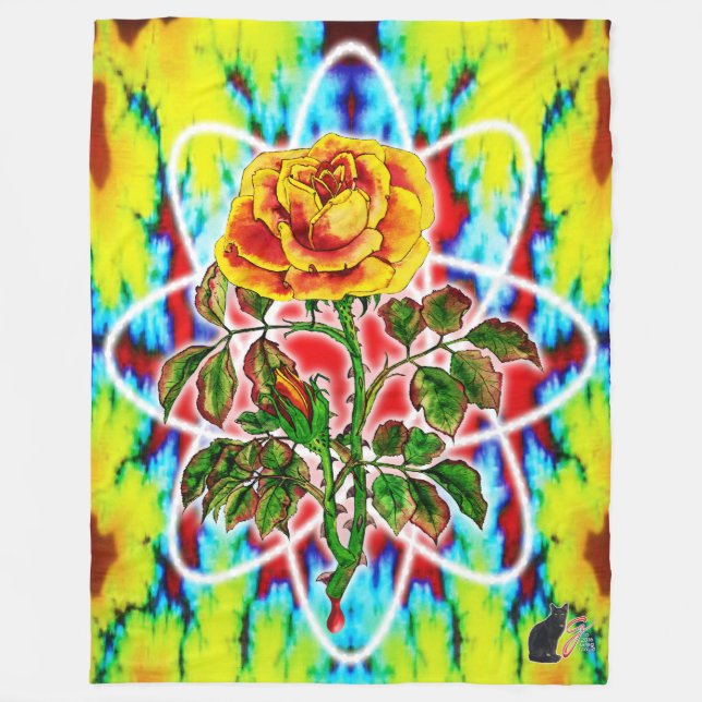 Rad Rad Rose Fleece Blanket (Front)