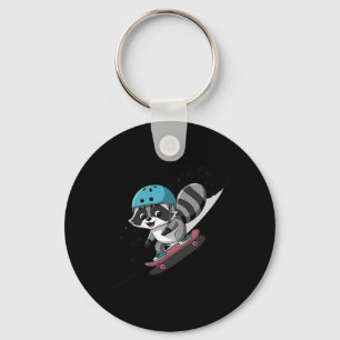 Rad Rocket Raccoon Skateboarding Star  Key Ring