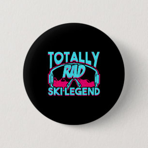 Rad ski legend retro vintage 80s 90s skiing outfit 6 cm round badge