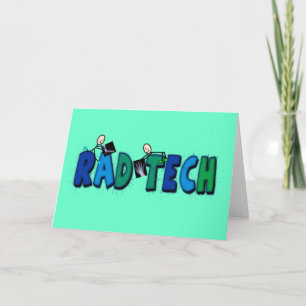 Rad Tech With Stick People and Xrays Design Card