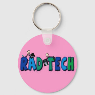 Rad Tech With Stick People and Xrays Design Key Ring