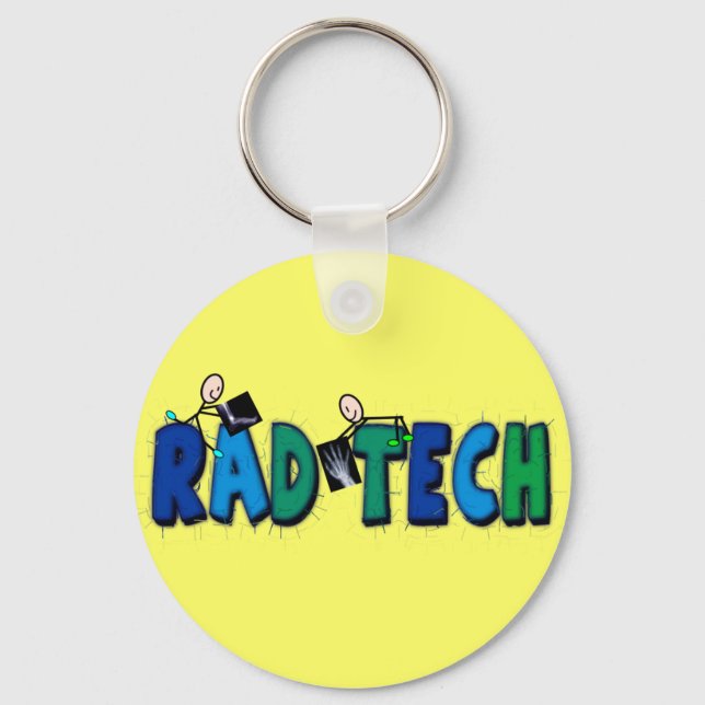 Rad Tech With Stick People and Xrays Design Key Ring (Front)