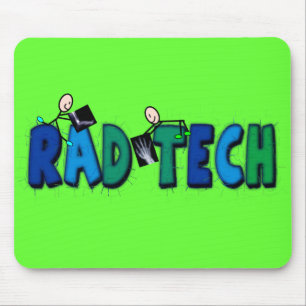 Rad Tech With Stick People and Xrays Design Mouse Pad