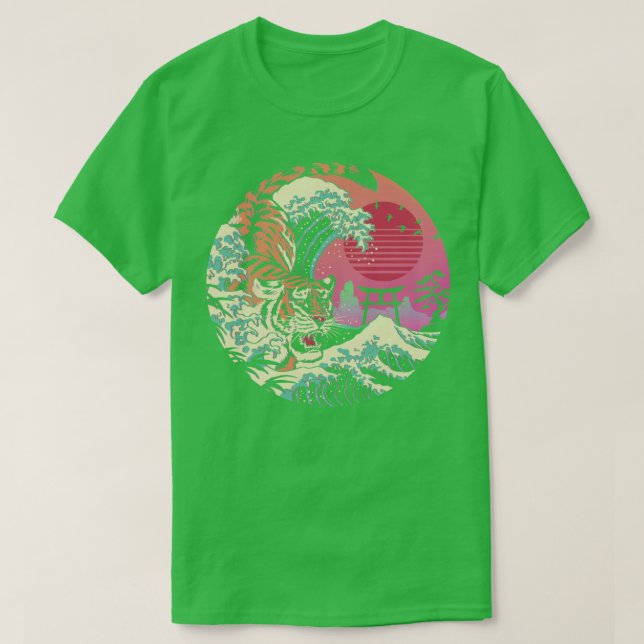 Rad Tiger Wave  T-Shirt (Design Front)