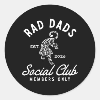 Rad Vintage Dad Est 2026 Fathers Day Dad Life Classic Round Sticker