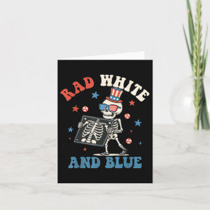 Rad White And Blue Skeleton Radiology Patriotic Card