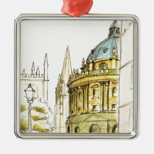 Radcliffe Camera original drawing Metal Tree Decoration