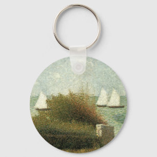 Rade de Grandcamp by Georges Seurat, Vintage Art Key Ring