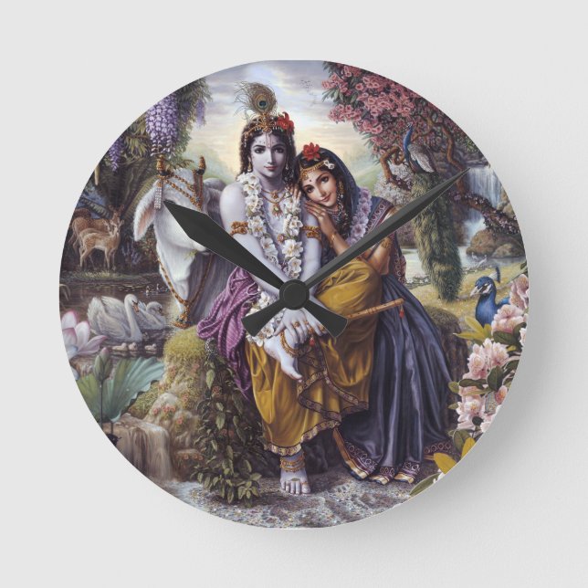 Radha and Krishna Round Clock (Front)
