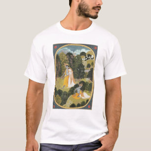 Radha and Krishna walking in a grove T-Shirt