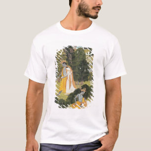 Radha and Krishna walking in a grove T-Shirt