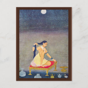 Radha At Night. Mughal Painting Ca 1650Th By Indis Postcard
