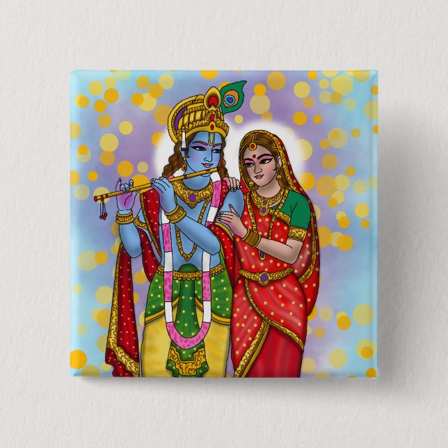Radha Krishna Button (Front)