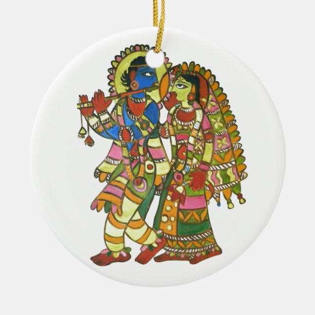Radha Krishna Ceramic Tree Decoration (Front)