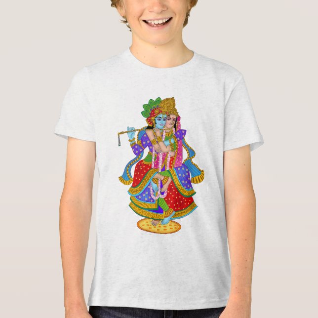 Radha Krishna T-Shirt Tri-Blend Shirt (Front)