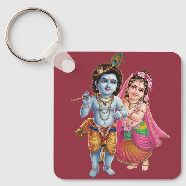 Radha Krishna: The Symbol of Eternal Bond Key Ring (Front)