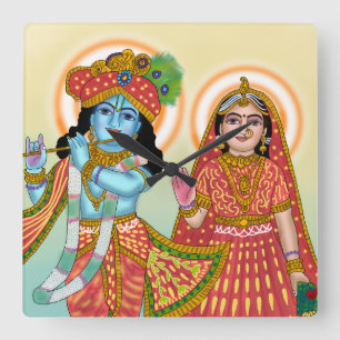 Radha Krishna Wall Clock
